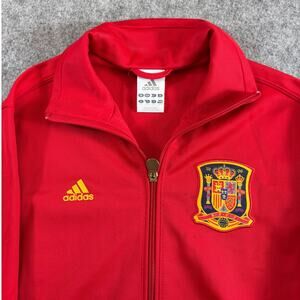 Adidas Spain National Team Track Jacket Mens Red Football Sports RFEF Small
